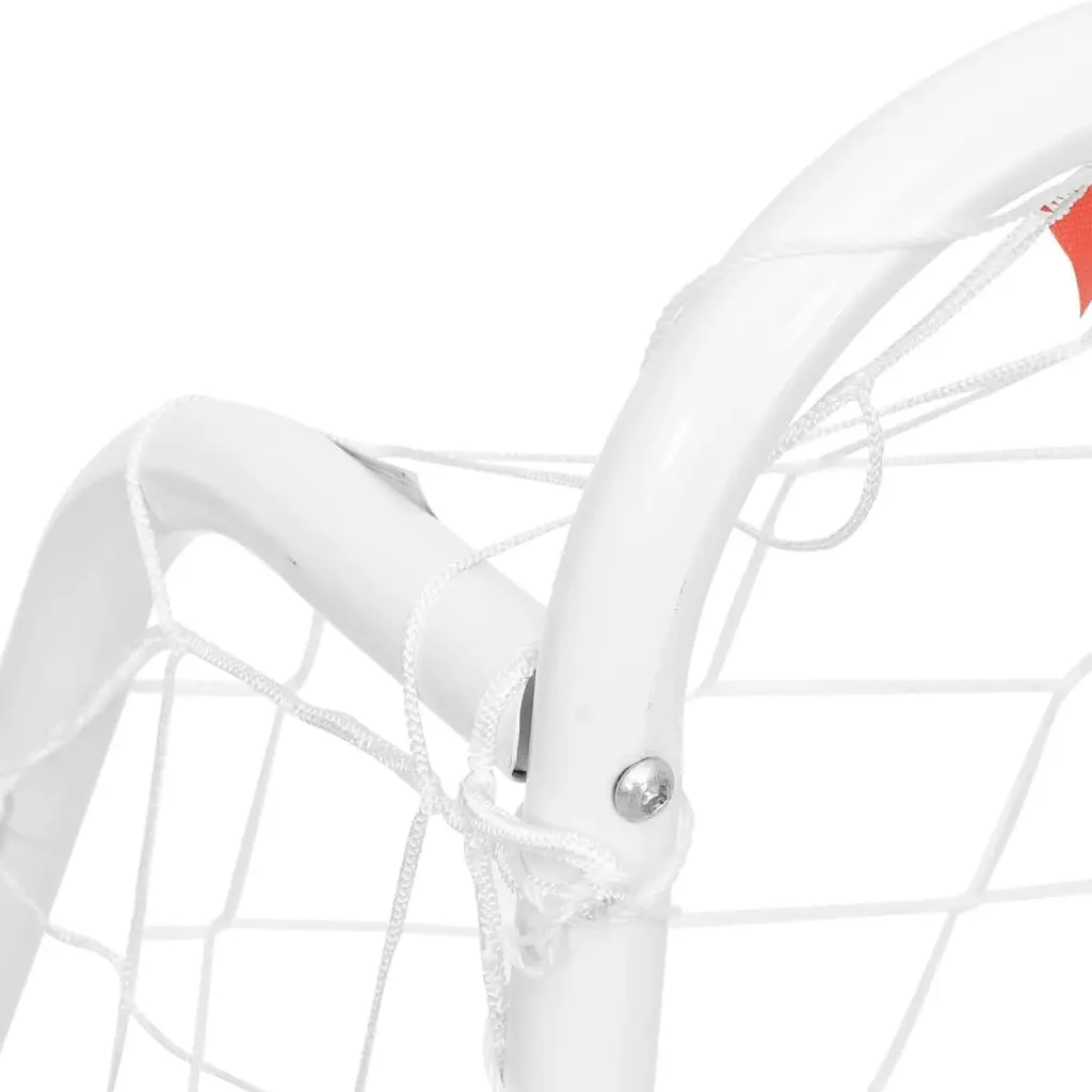 Football Goal White 214x75x152cm Steel Frame Polyester Training Aid