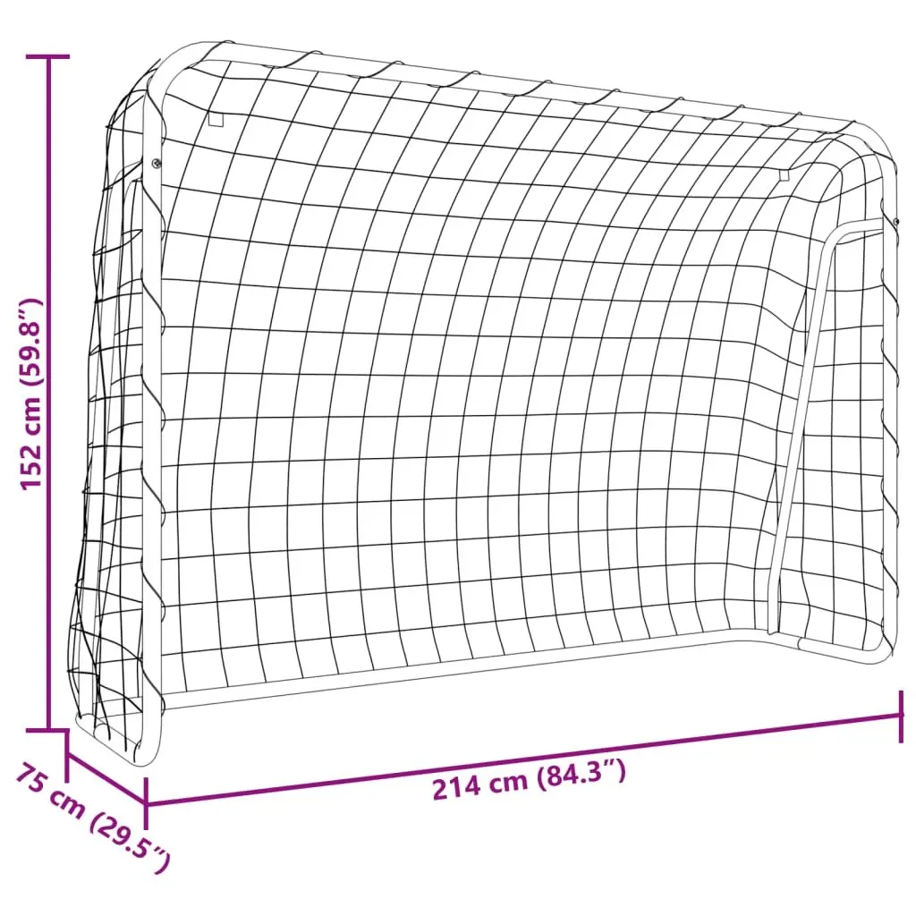 Football Goal White 214x75x152cm Steel Frame Polyester Training Aid