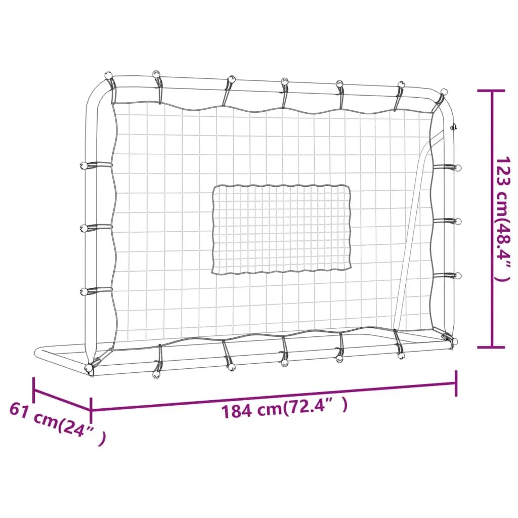 Football Net Rebounder Training Aid White Portable Steel Frame