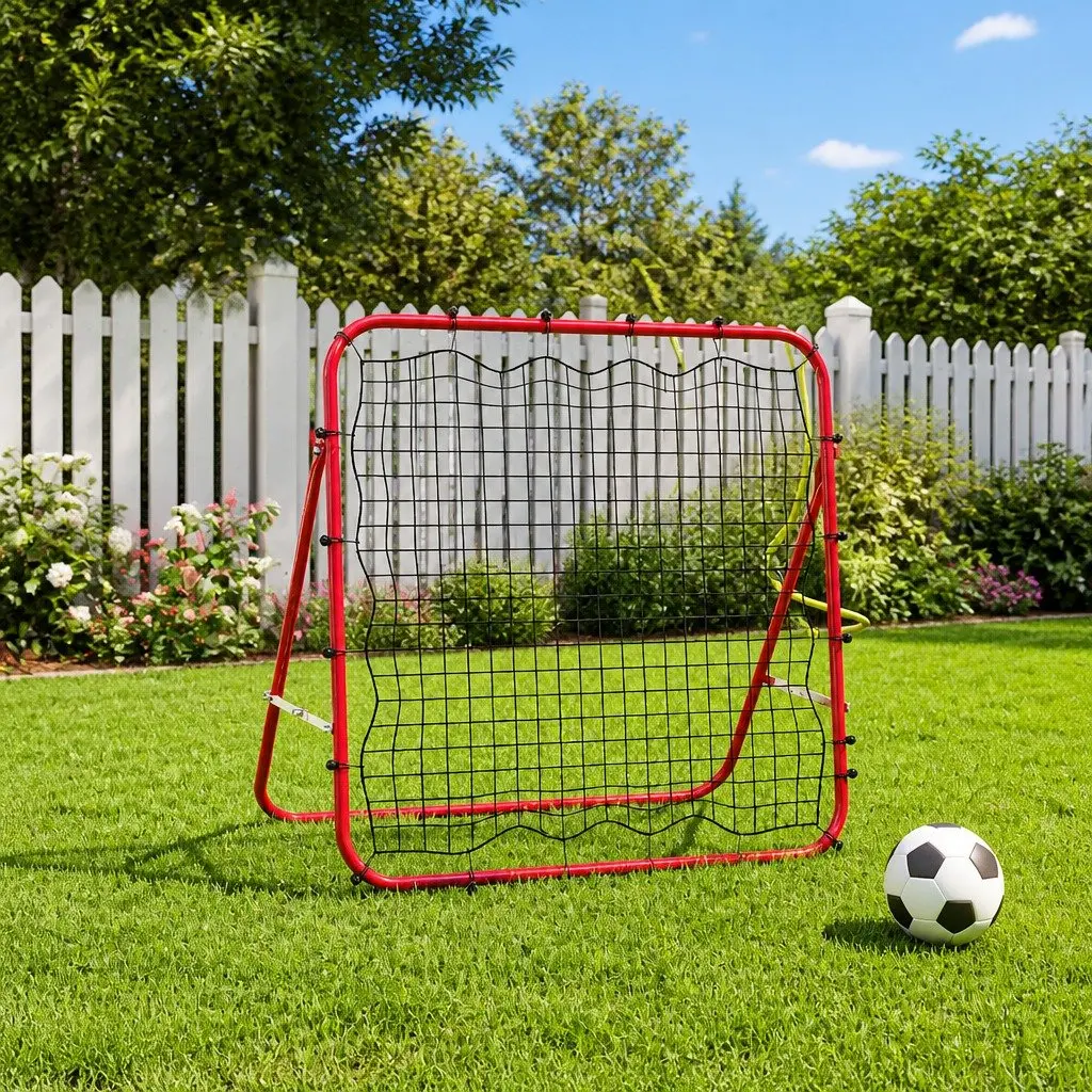 Football Kickback Rebounder White Adjustable 4 Angles Training Aid Rebound Net Goal