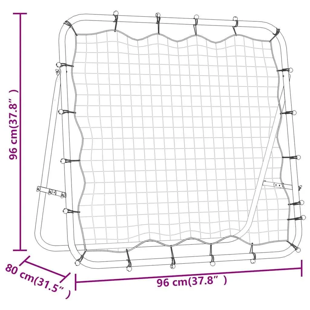 Football Kickback Rebounder White Adjustable 4 Angles Training Aid Rebound Net Goal