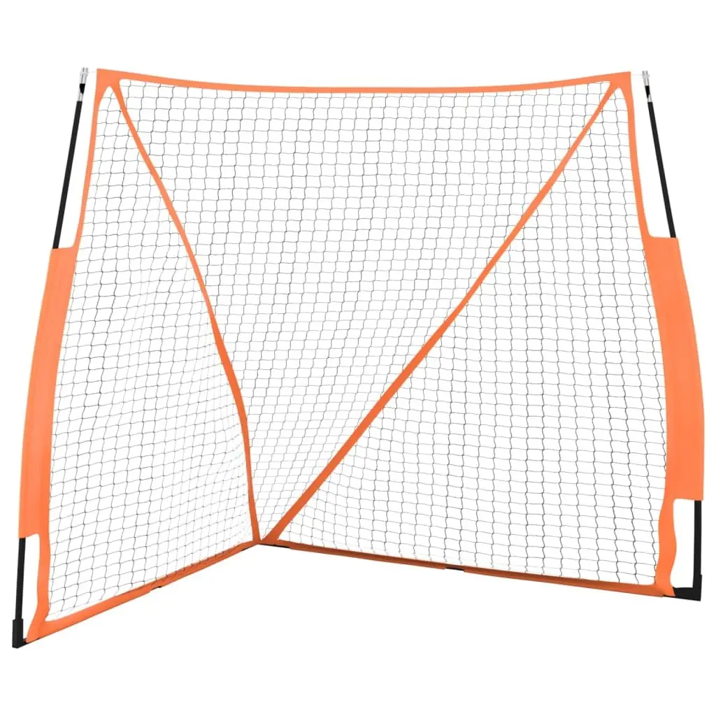 Baseball Net Orange and Black 183cm Portable Training Aid Durable Polyester Steel Frame
