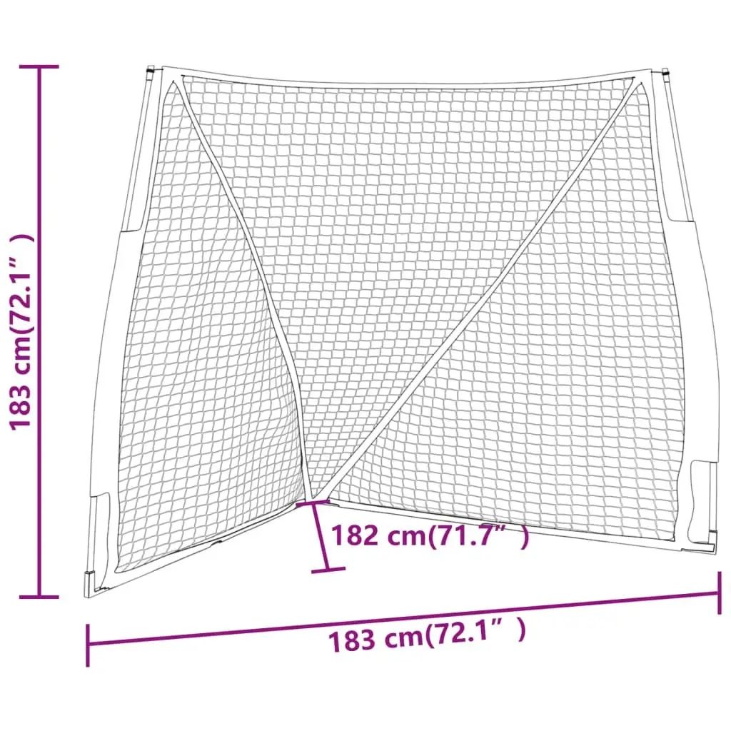 Baseball Net Orange and Black 183cm Portable Training Aid Durable Polyester Steel Frame