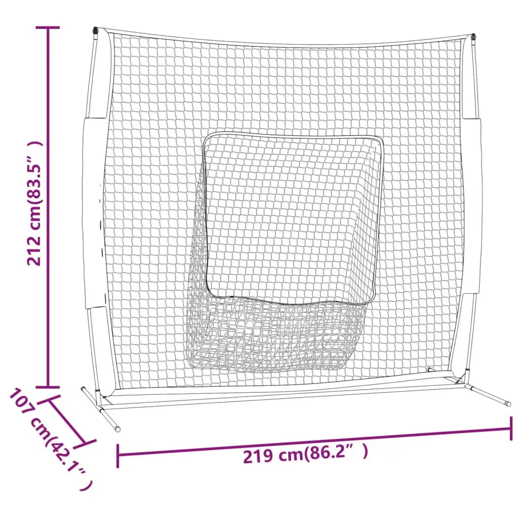 Baseball Practice Net Orange Black Portable Training Aid with Strike Zone Target