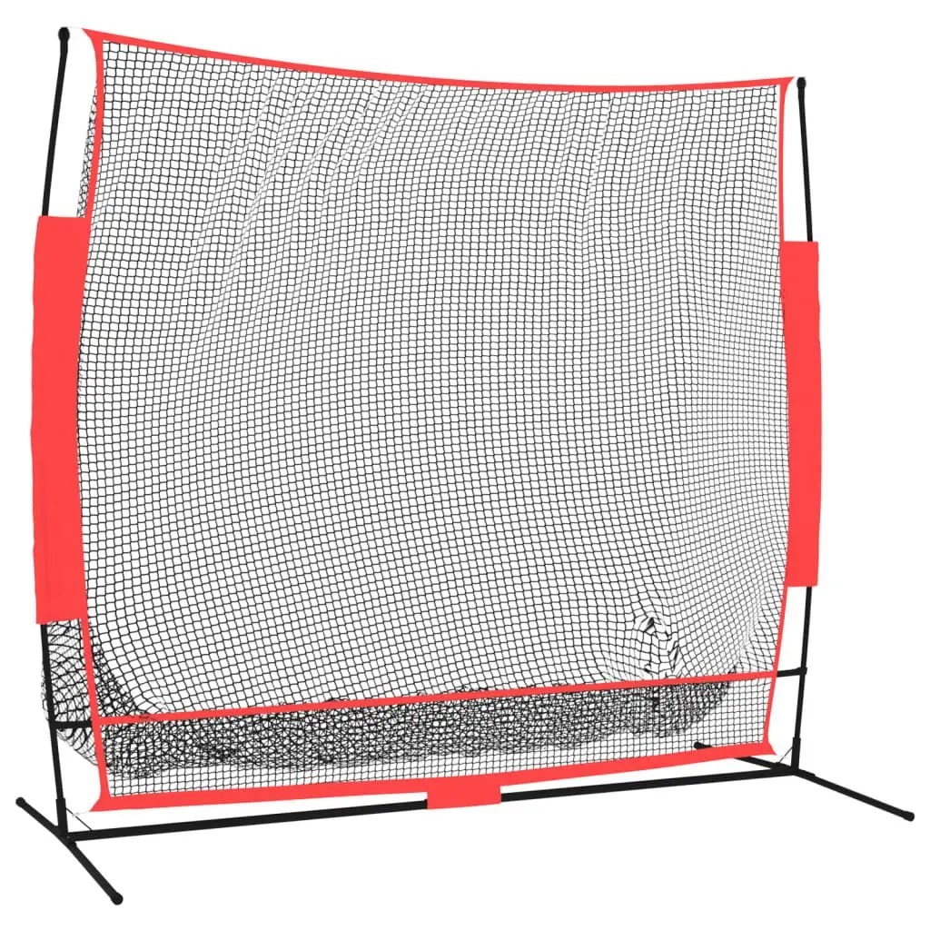 Baseball Batting Net Portable Training Backstop Knotless Polyester Water-resistant Steel Base Fibreglass Poles 215x107x216cm