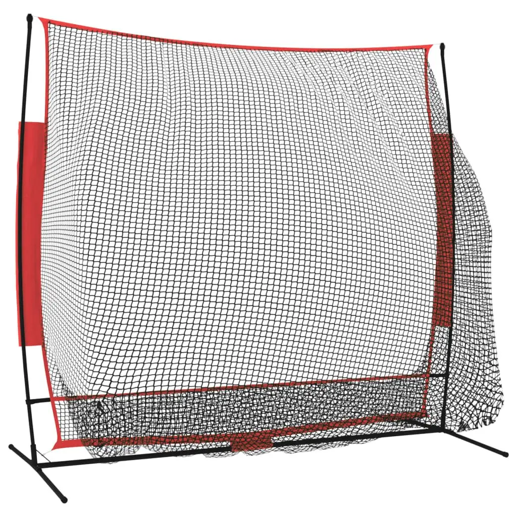 Baseball Batting Net Portable Training Backstop Knotless Polyester Water-resistant Steel Base Fibreglass Poles 215x107x216cm