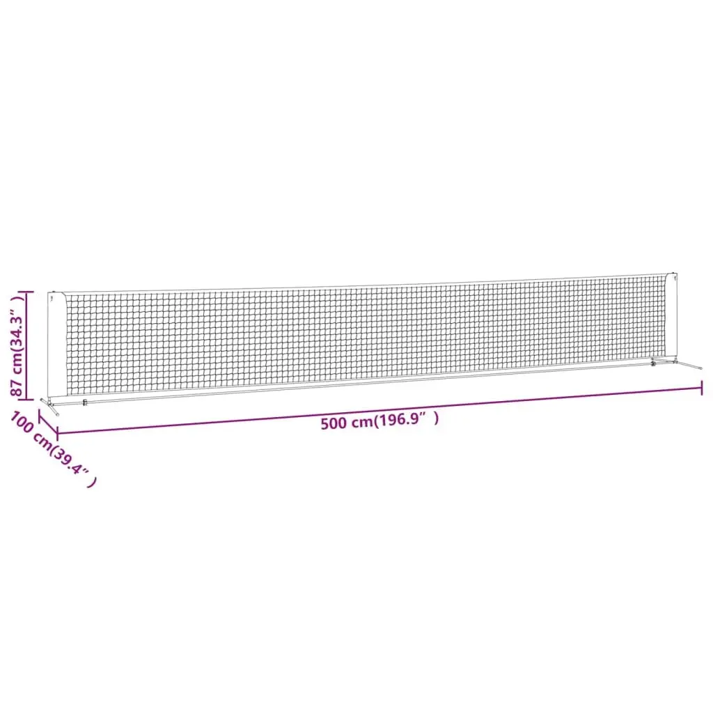 Tennis Net Black Red Outdoor 500x100x87cm Durable Polyester for Backyard Garden Practice Training