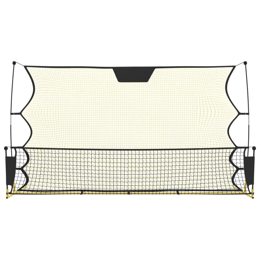 Football Rebounder Net Black and Yellow 183x85x120 cm Outdoor Training Practice