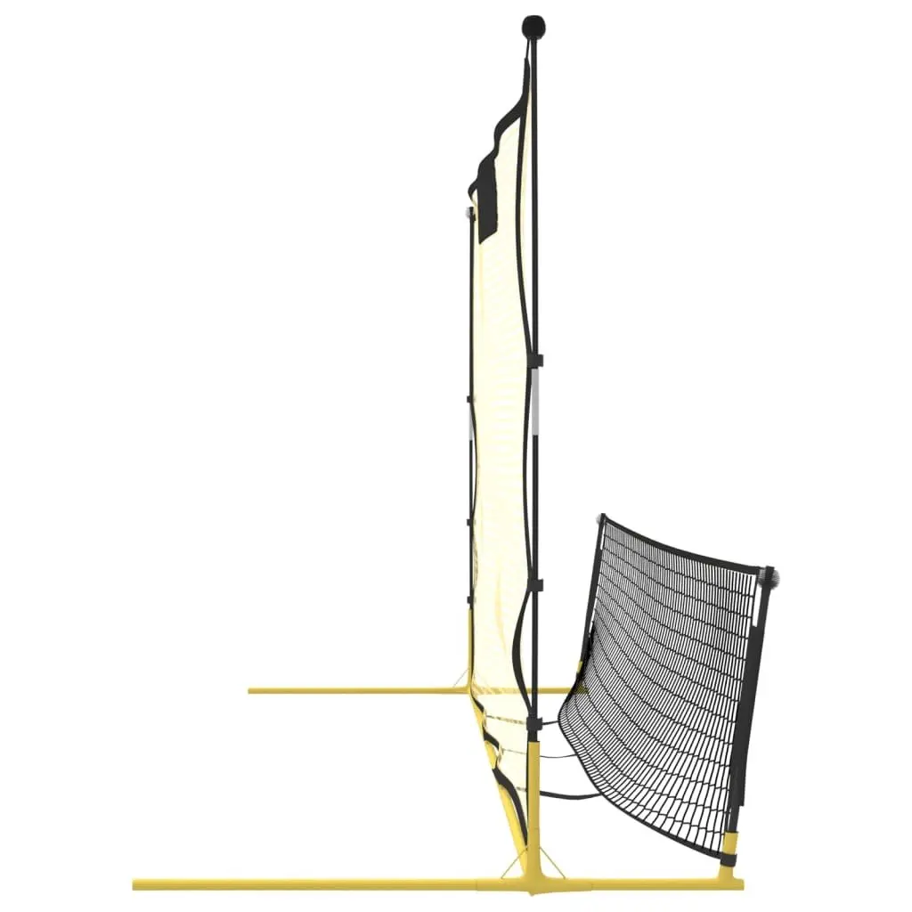 Football Rebounder Net Black and Yellow 183x85x120 cm Outdoor Training Practice