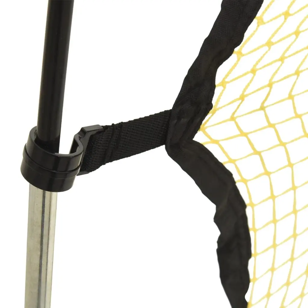 Football Rebounder Net Black and Yellow 183x85x120 cm Outdoor Training Practice