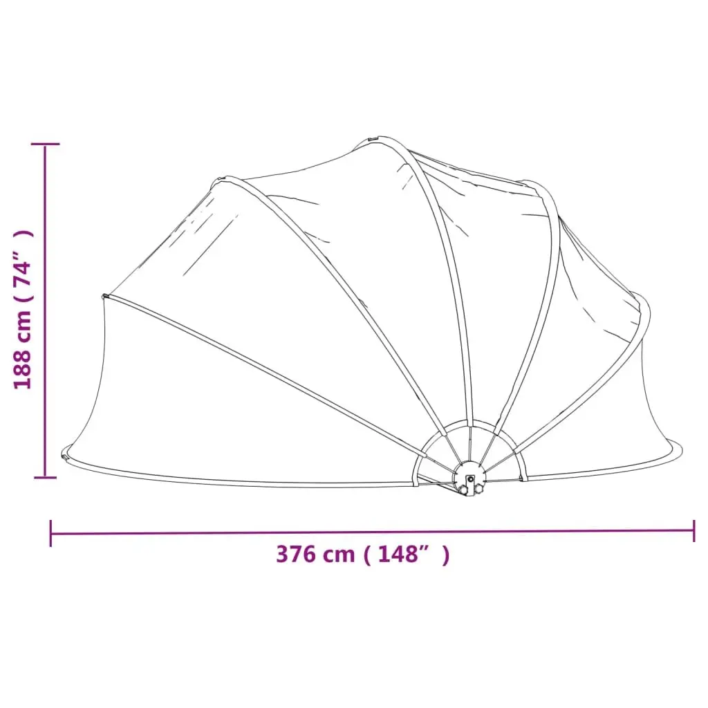 Pool Dome Transparent 376x188 cm PVC Shelter Cover Hinged Tent