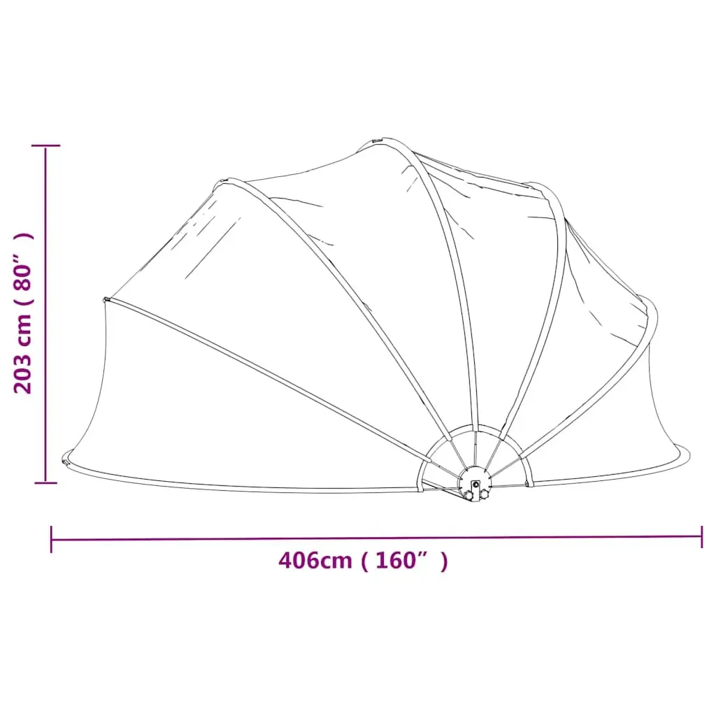 Pool Dome Transparent 406x203 cm PVC Cover Shelter Enclosure Protection
