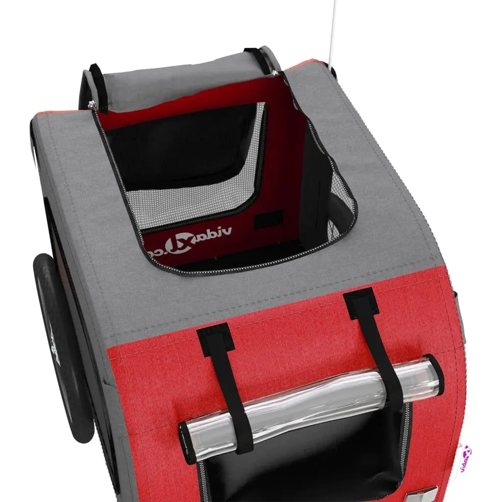 Pet Bike Trailer Red Small Dogs Iron Frame Oxford Fabric