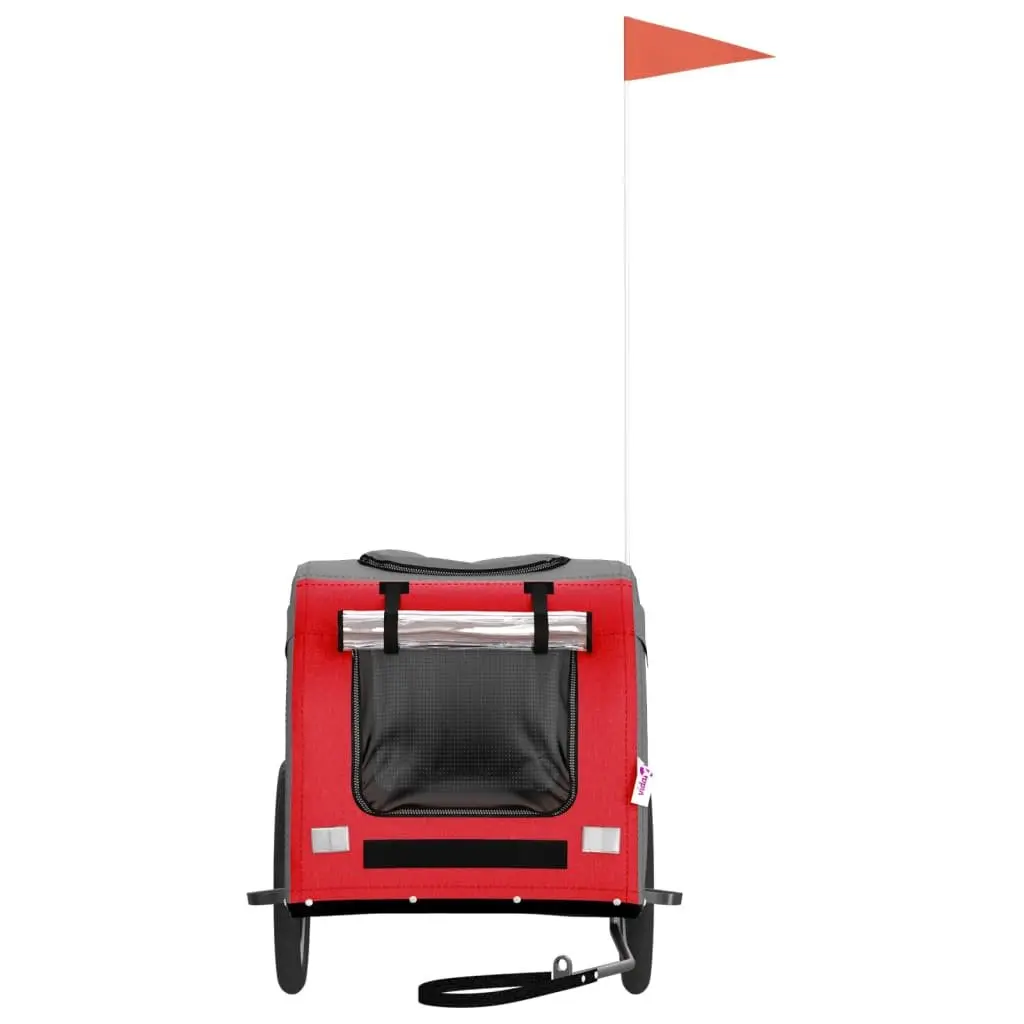 Pet Bike Trailer Red Small Dogs Iron Frame Oxford Fabric