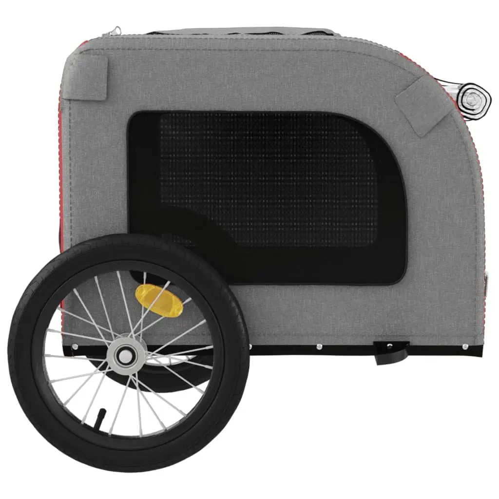 Pet Bike Trailer Red Small Dogs Iron Frame Oxford Fabric