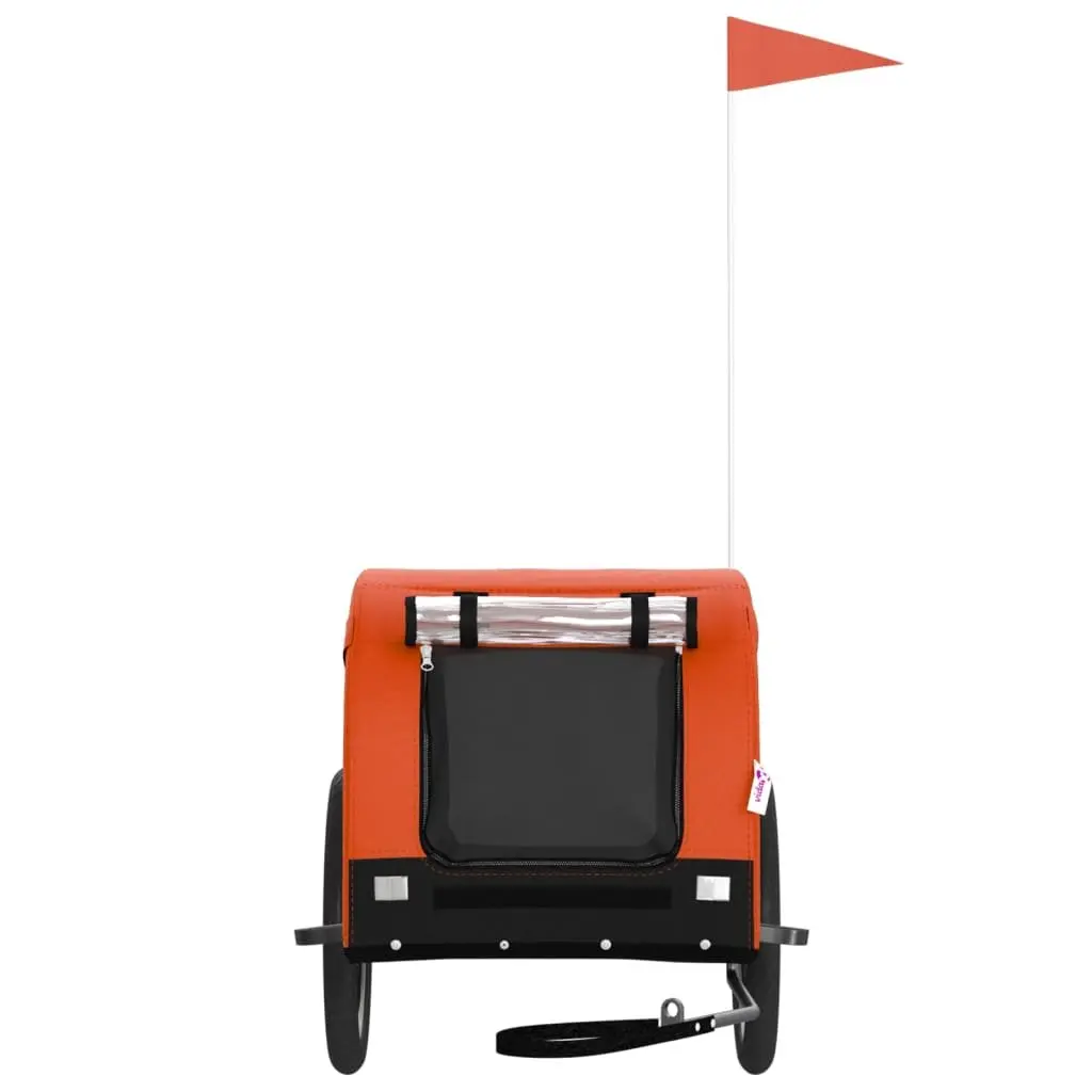 Pet Bike Trailer Orange Small Dogs Iron Frame Oxford Fabric