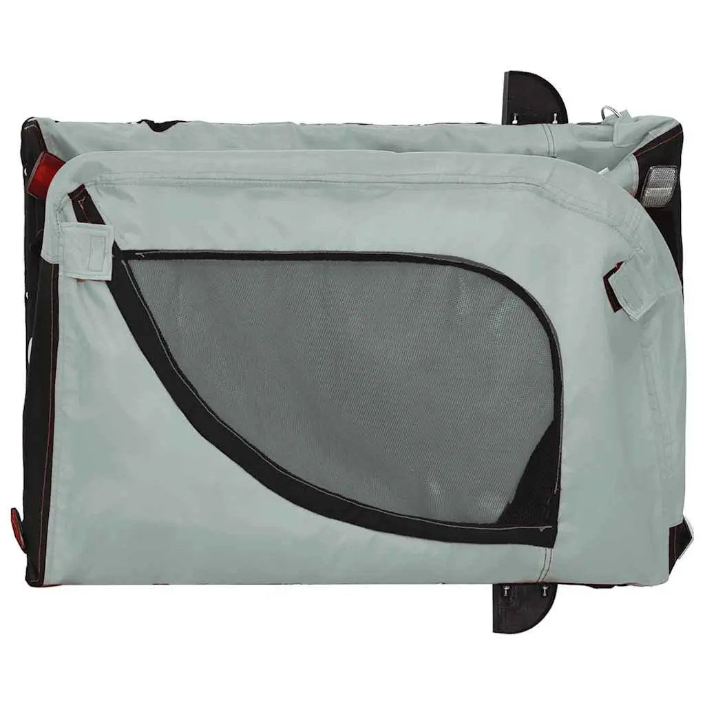 Pet Bike Trailer Grey Oxford Fabric Iron Frame for Small Dogs Cats
