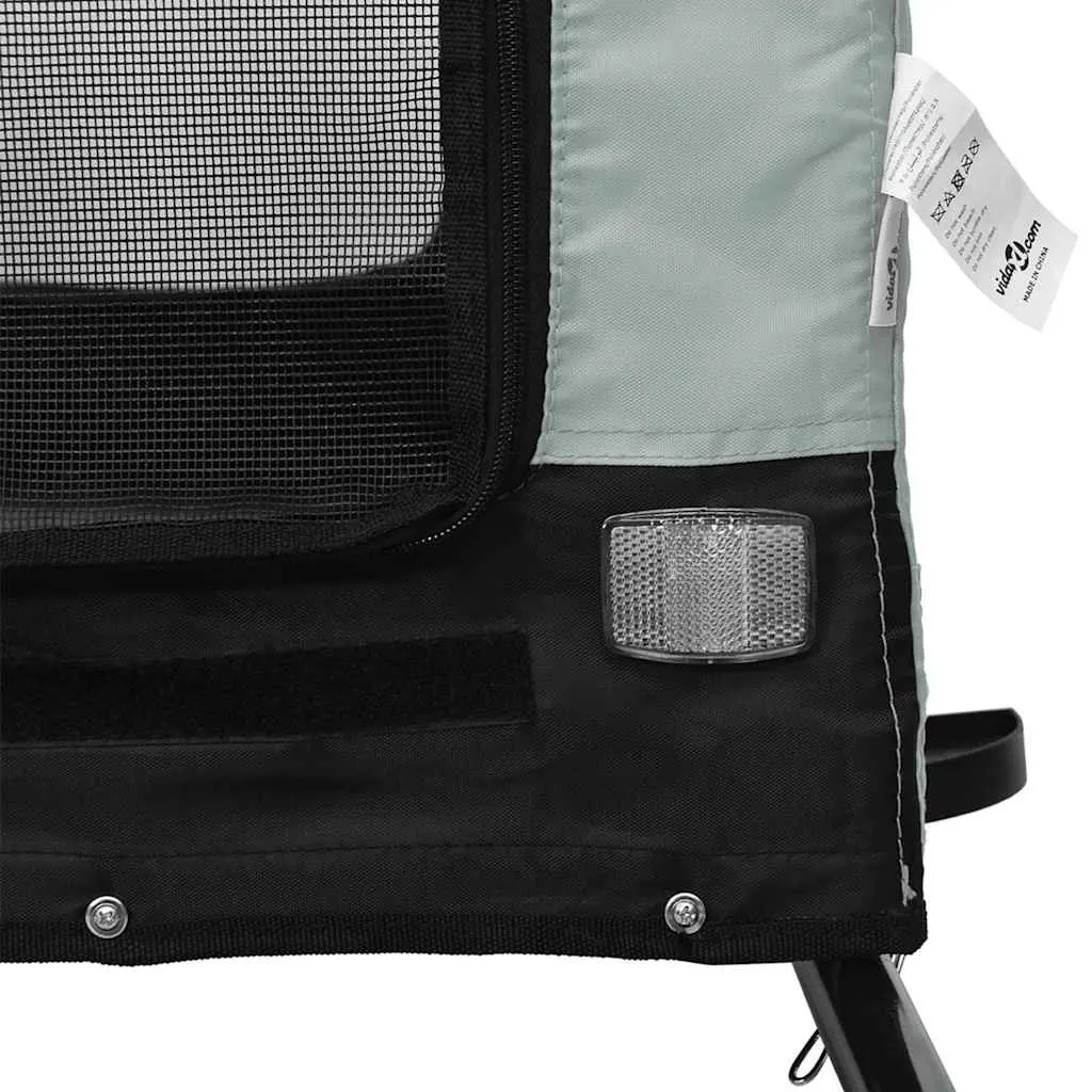 Pet Bike Trailer Grey Oxford Fabric Iron Frame for Small Dogs Cats