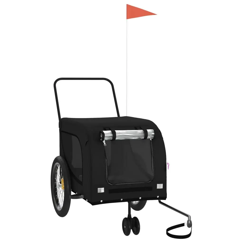 Pet Bike Trailer Black Small Dogs Outdoor Travel Carrier