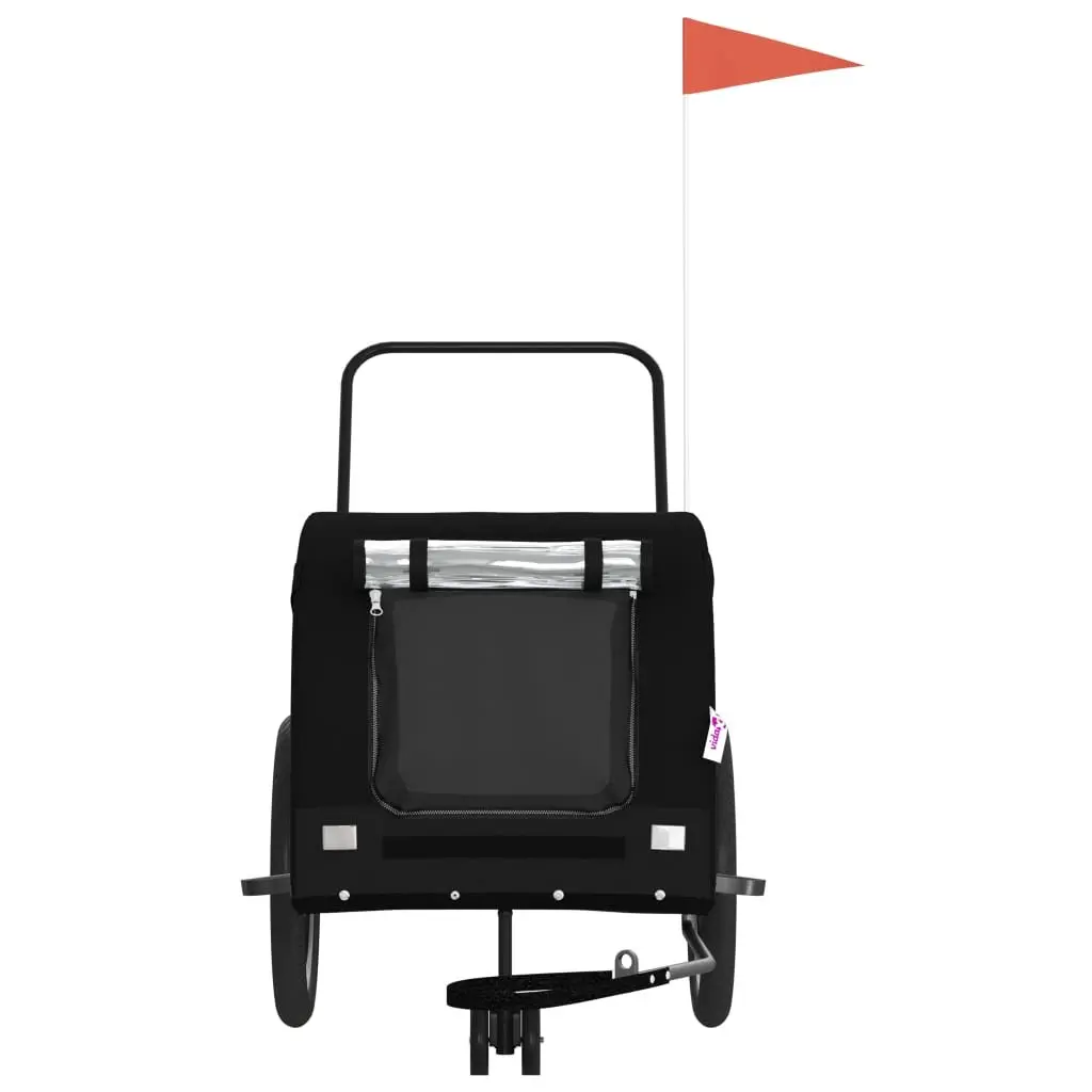 Pet Bike Trailer Black Small Dogs Outdoor Travel Carrier