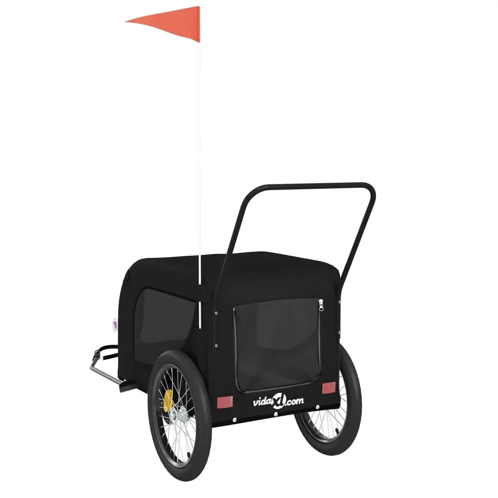 Pet Bike Trailer Black Small Dogs Outdoor Travel Carrier