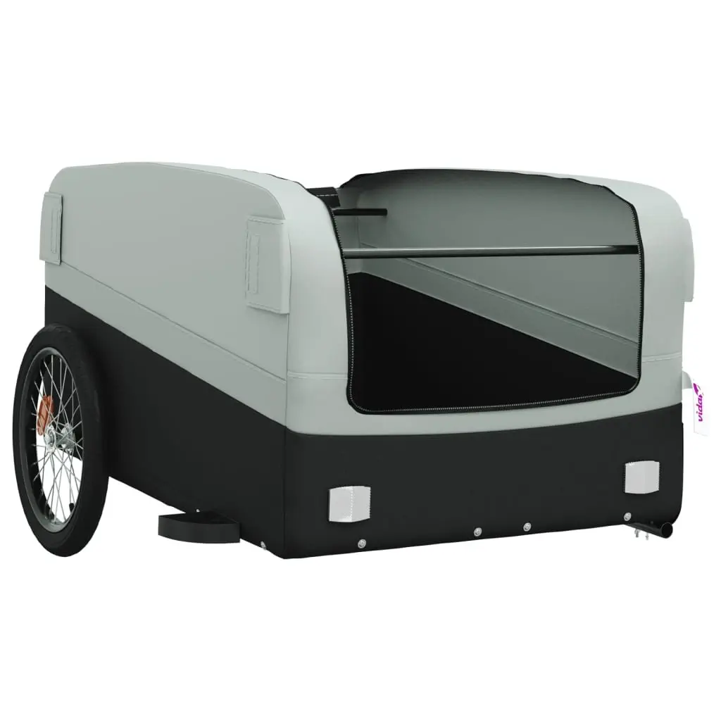 Bike Trailer Grey Iron 45kg Load Capacity Durable Cargo Hauling Tow Bar