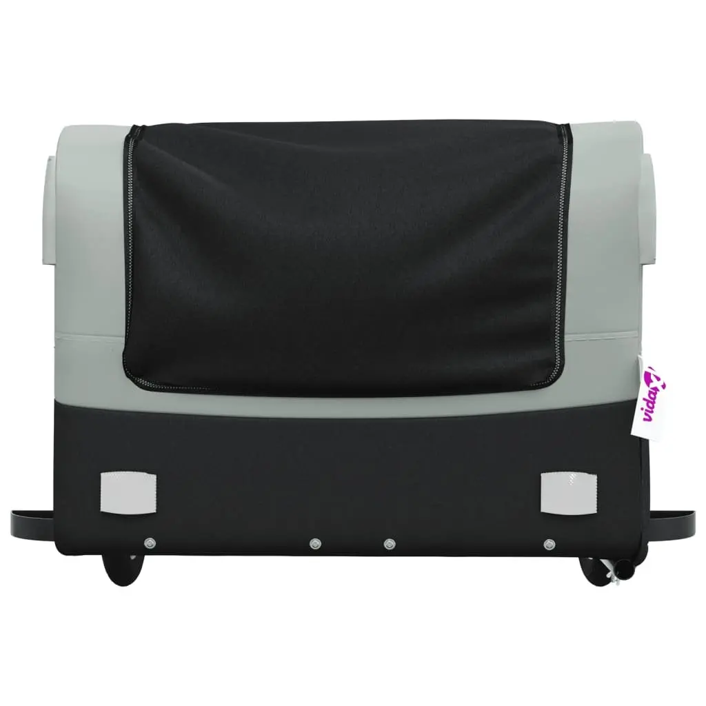 Bike Trailer Grey Iron 45kg Load Capacity Durable Cargo Hauling Tow Bar