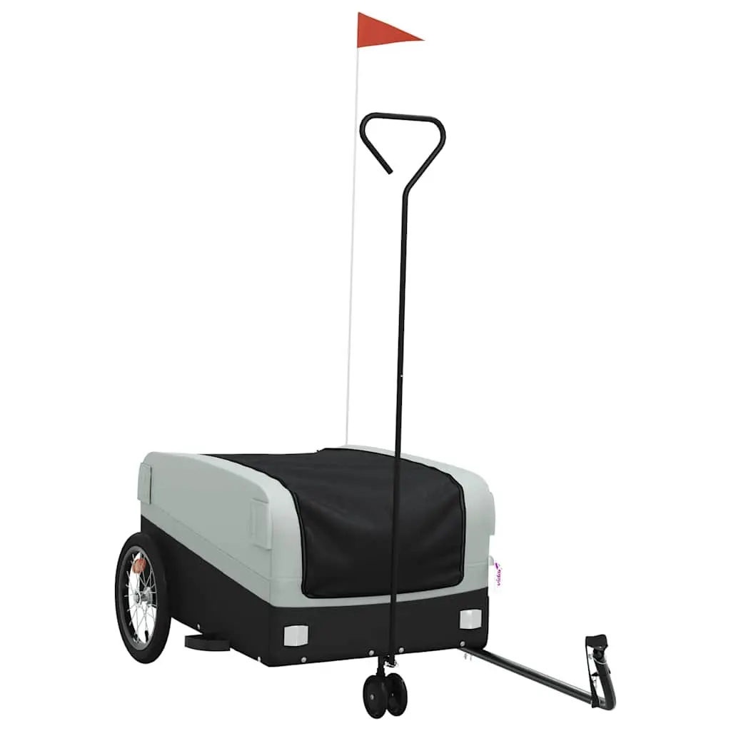 Bike Trailer Grey Iron 45kg Load Capacity Cargo Hauling Bicycle Accessories