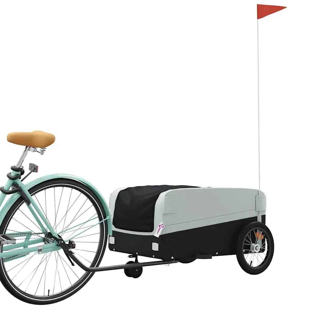Bike Trailer Grey Iron 45kg Load Capacity Cargo Hauling Bicycle Accessories