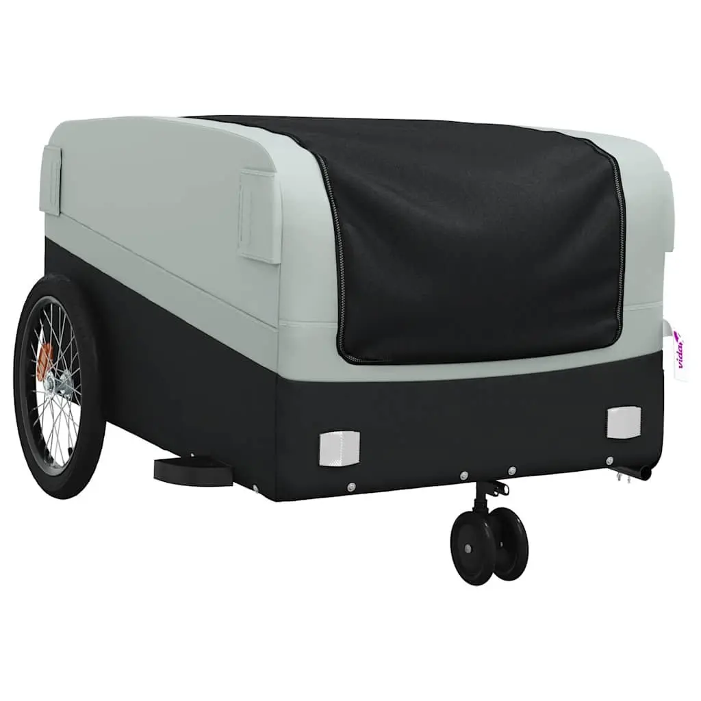 Bike Trailer Grey Iron 45kg Load Capacity Cargo Hauling Bicycle Accessories