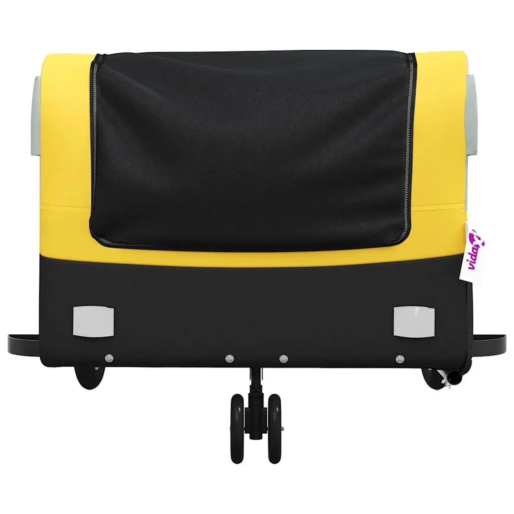 Heavy Duty Bike Trailer Yellow Iron Cargo Cart 45kg Load Capacity for Transporting Goods
