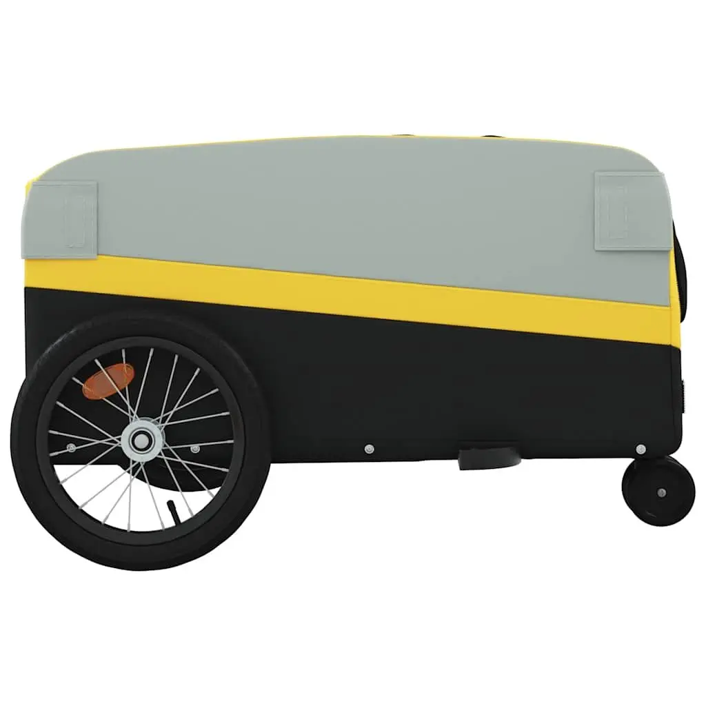 Heavy Duty Bike Trailer Yellow Iron Cargo Cart 45kg Load Capacity for Transporting Goods