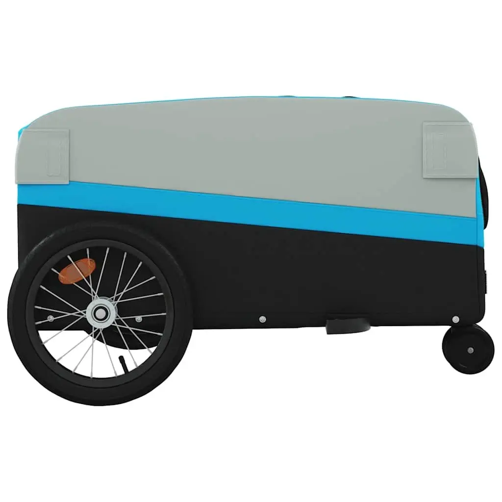 Bike Trailer Blue Iron Frame Heavy Duty Cargo Cart 45kg Load Capacity