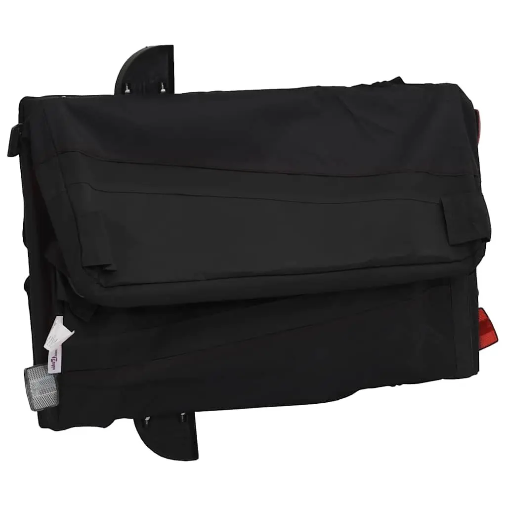Bike Trailer Cargo Cart Black Heavy Duty Iron Construction 45kg Capacity for Transporting Goods