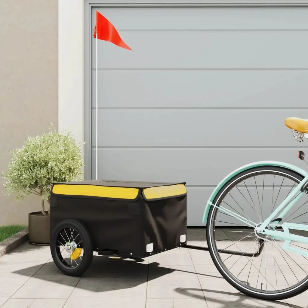 Bike Trailer Yellow Iron Heavy Duty Cargo Transport