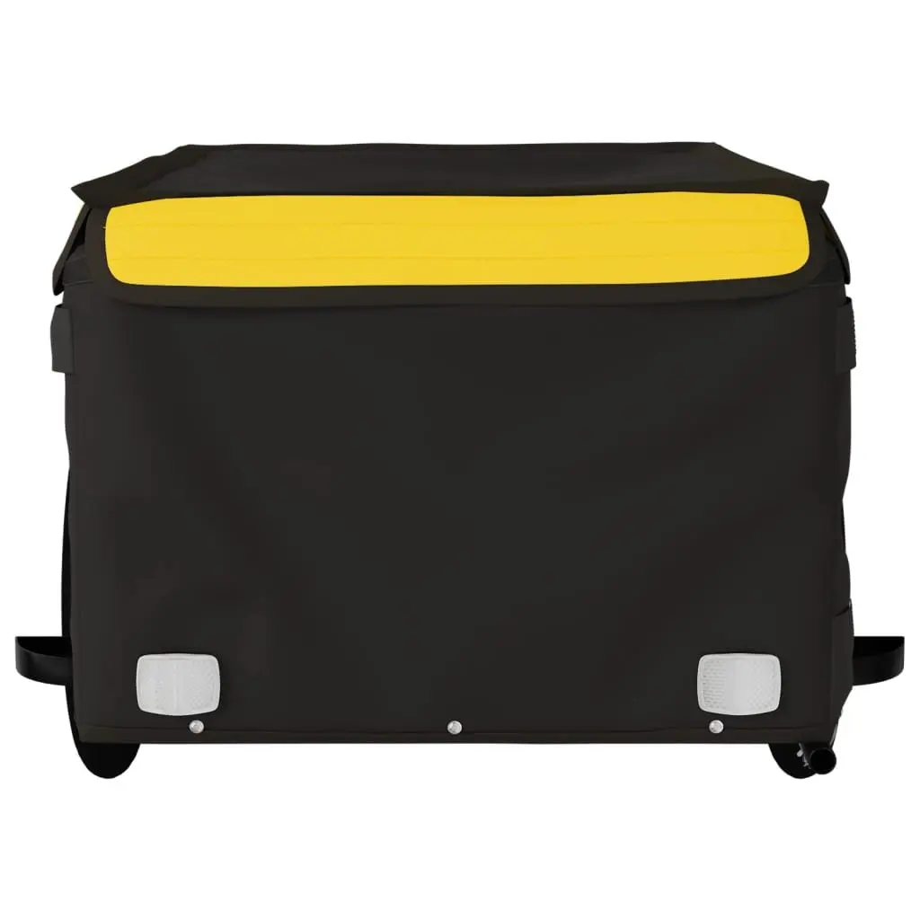 Bike Trailer Yellow and Black Iron Heavy Duty Cargo Transport 45kg Load Capacity