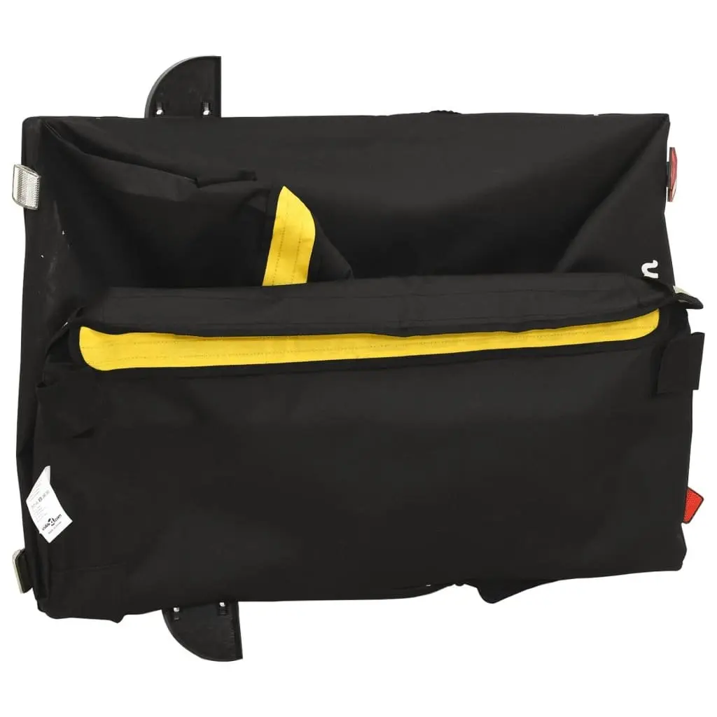 Bike Trailer Yellow and Black Iron Heavy Duty Cargo Transport 45kg Load Capacity