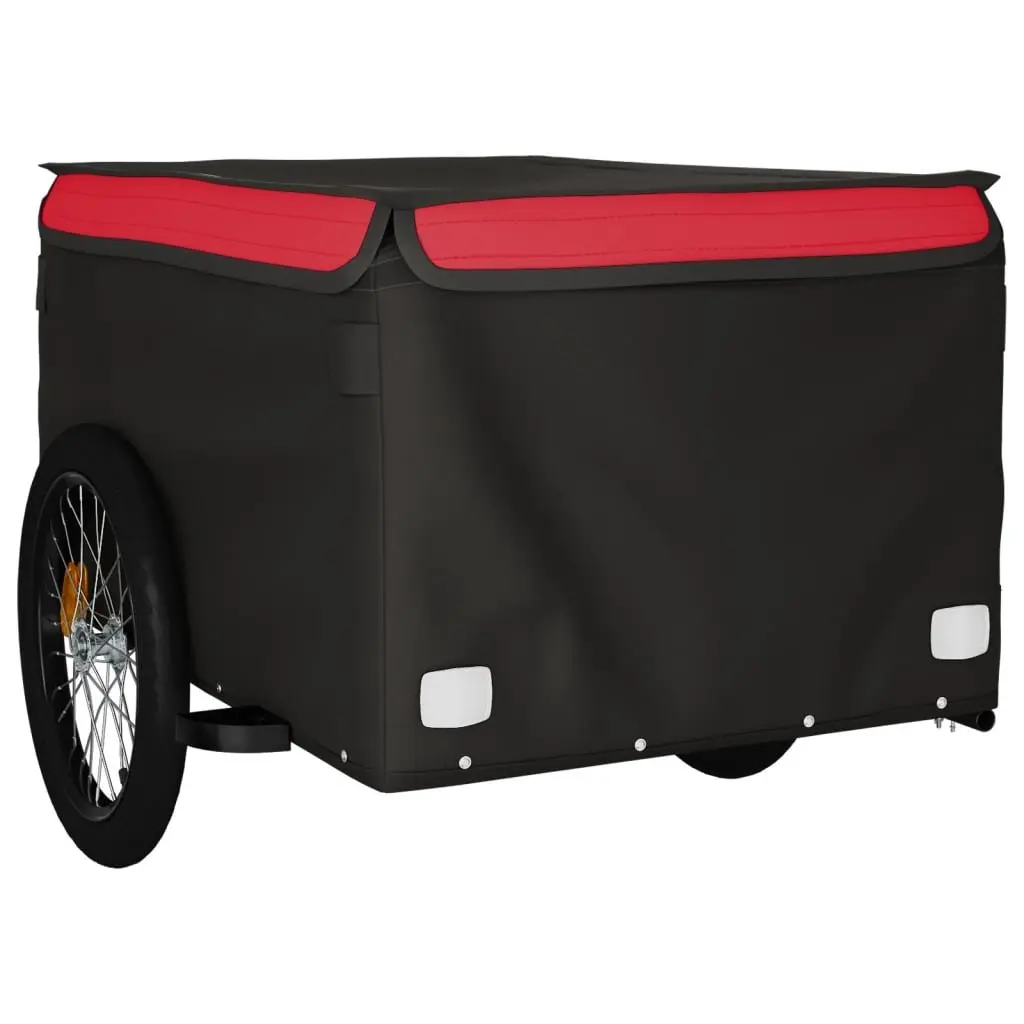 Bike Trailer Black Iron Heavy Duty Cargo Cart Tow Bar Safety
