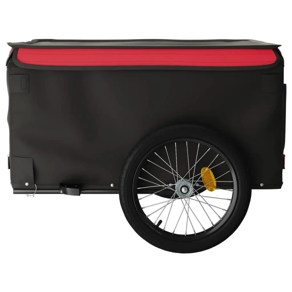 Bike Trailer Black Iron Heavy Duty Cargo Cart Tow Bar Safety