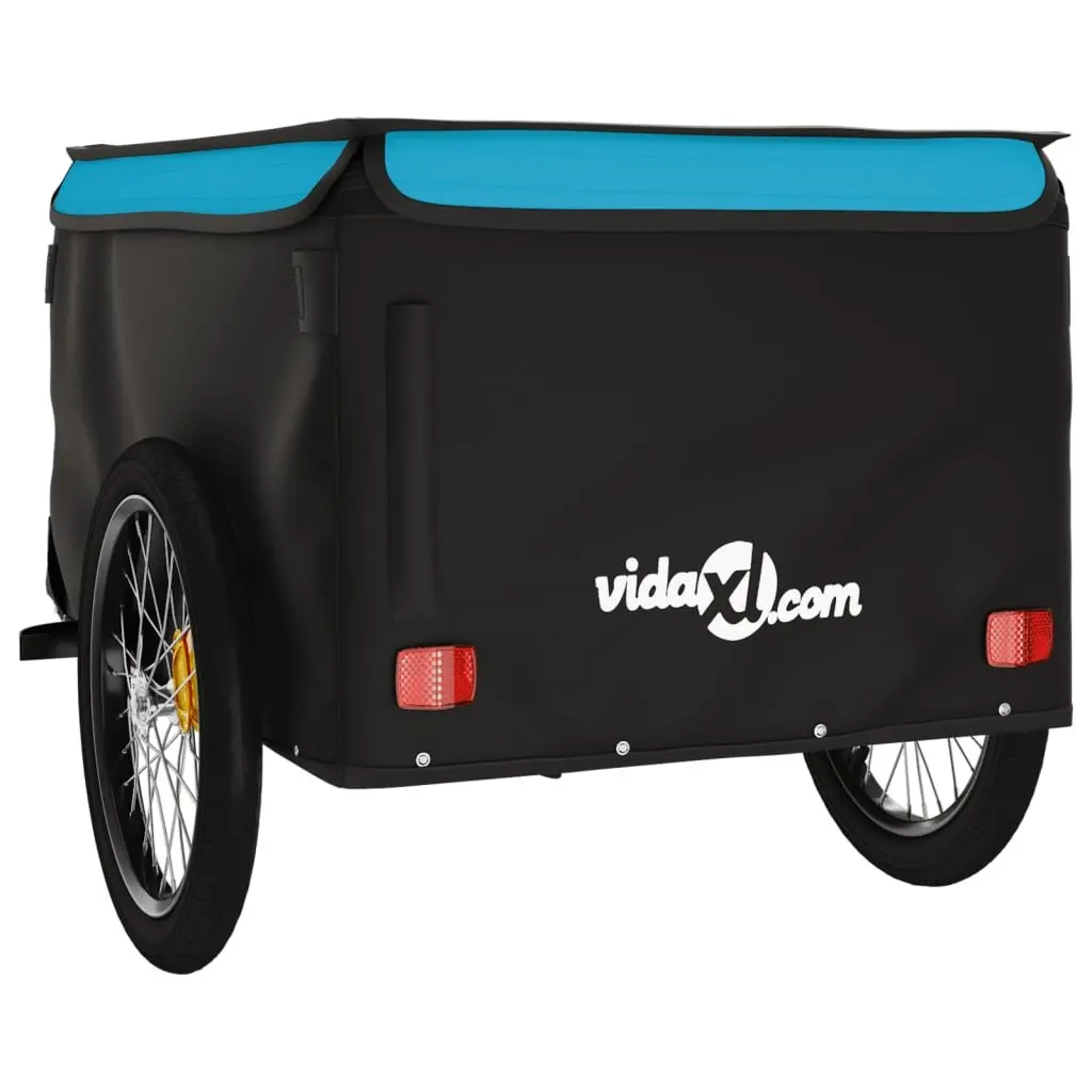 Bike Trailer Blue Heavy Duty Iron Construction Maximum Load Capacity 45kg