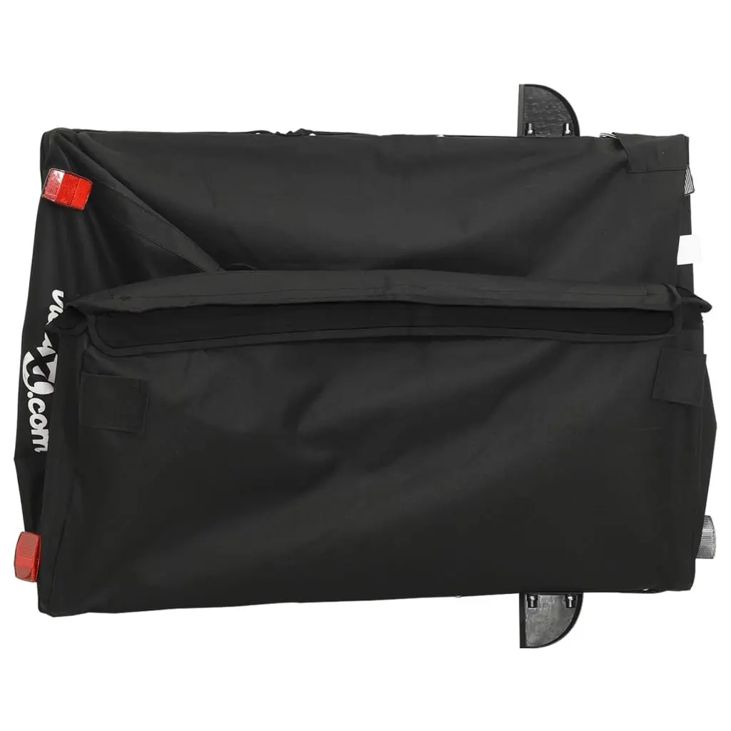 Bike Trailer Black Heavy Duty Cargo Cart Iron Construction 45kg Capacity