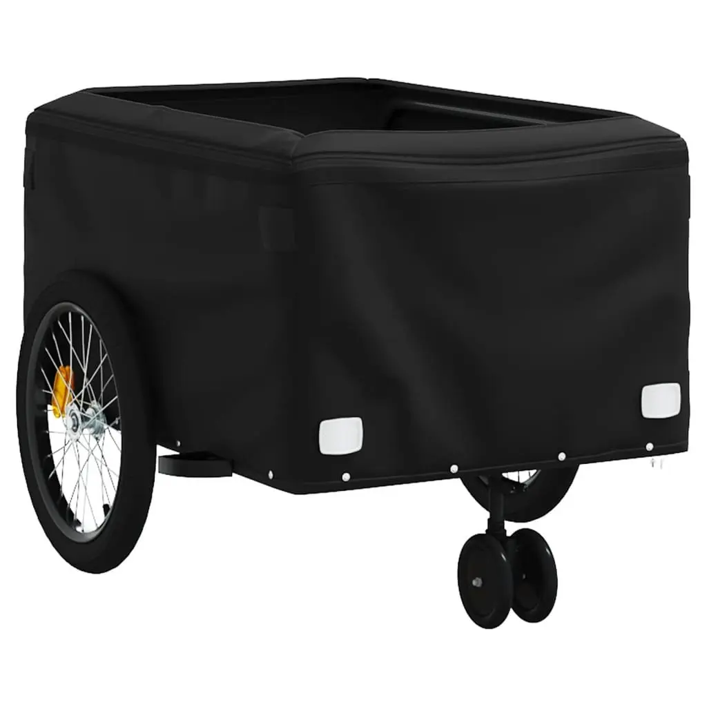 Bike Trailer Yellow Iron Frame 45kg Load Capacity Cargo Transport