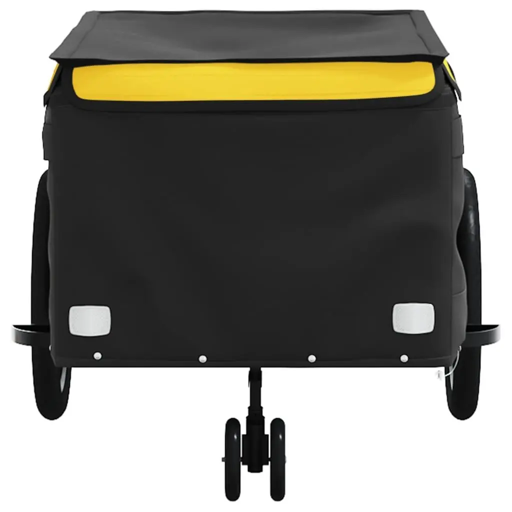 Bike Trailer Yellow Iron Frame 45kg Load Capacity Cargo Transport