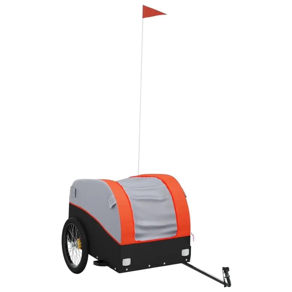 Bike Trailer Orange Iron Heavy Duty Cargo Hauling Tow Bar