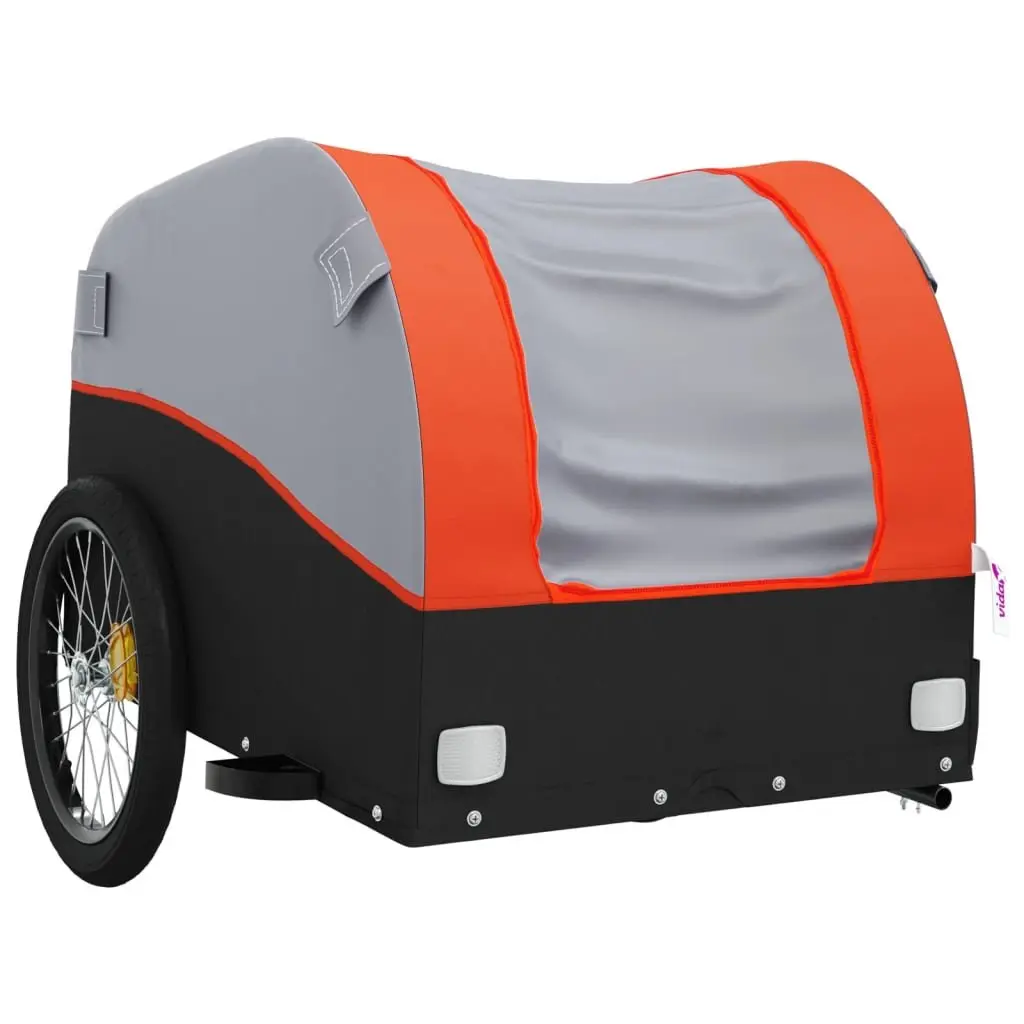 Bike Trailer Orange Iron Heavy Duty Cargo Hauling Tow Bar
