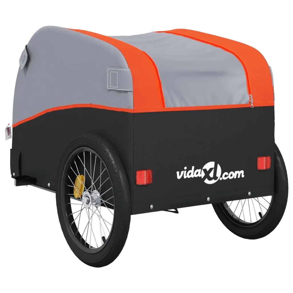 Bike Trailer Orange Iron Heavy Duty Cargo Hauling Tow Bar