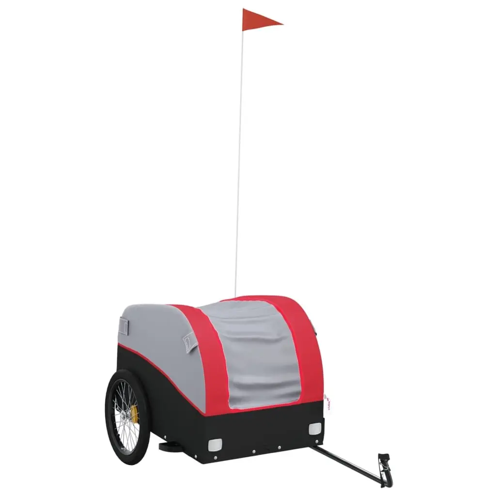 Heavy Duty Bike Trailer Iron Red 45kg Load Cargo for Bicycle with Tow Bar