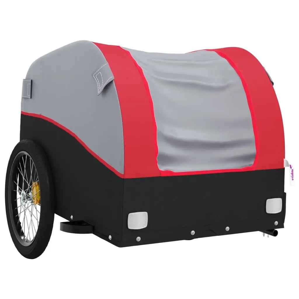 Heavy Duty Bike Trailer Iron Red 45kg Load Cargo for Bicycle with Tow Bar