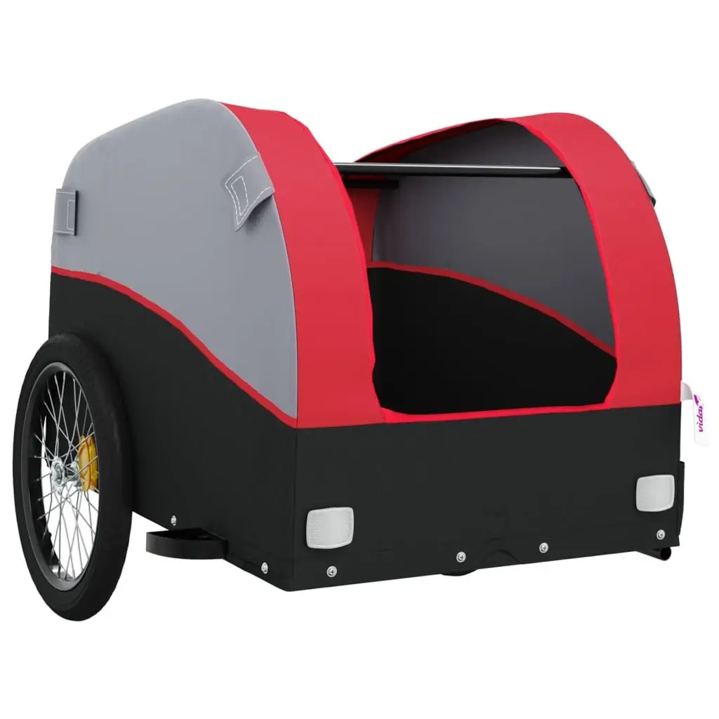 Heavy Duty Bike Trailer Iron Red 45kg Load Cargo for Bicycle with Tow Bar