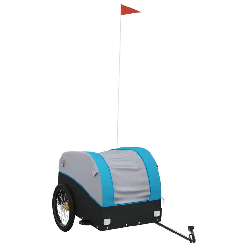 Bike Trailer Blue Iron Frame 45kg Load Capacity Cargo Cart Bicycle Accessory